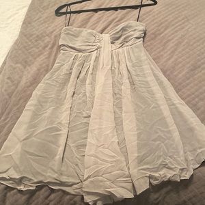 Express gray chiffon strapless dress